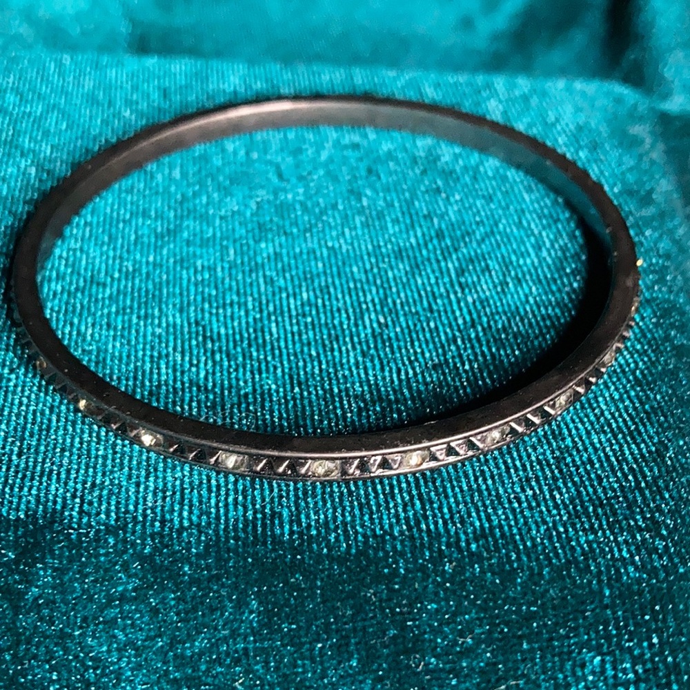 Ann Taylor Loft black metal bangle bracelet